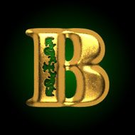 vector golden letter b
