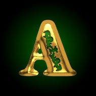 vector golden letter a N2