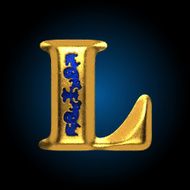 vector golden letter l N2