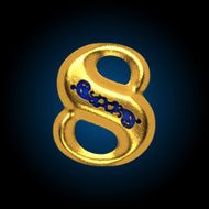 vector golden letter 8 N3