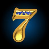 vector golden letter 7 N3