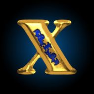 vector golden letter x N3