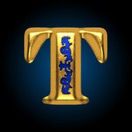 vector golden letter t N2