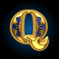 vector golden letter q N3