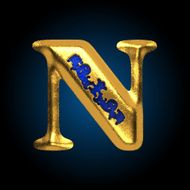 vector golden letter n N2