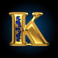 vector golden letter k N3
