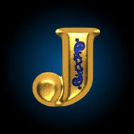 vector golden letter j N3