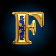 vector golden letter f N3