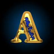 vector golden letter a N3