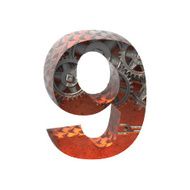 Vector gears cutted figure 9 Paste to any background