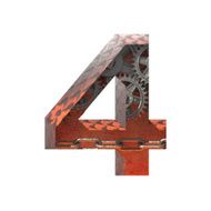 Vector gears cutted figure 4 Paste to any background