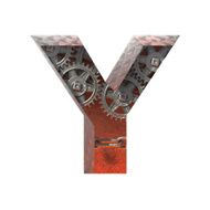 Vector gears cutted figure y Paste to any background