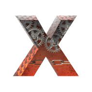 Vector gears cutted figure x Paste to any background