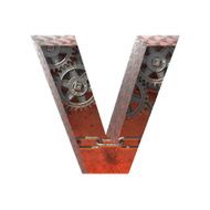 Vector gears cutted figure v Paste to any background