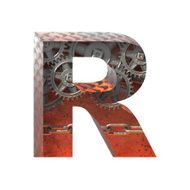 Vector gears cutted figure r Paste to any background