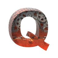 Vector gears cutted figure q Paste to any background