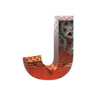 Vector gears cutted figure j Paste to any background
