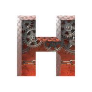 Vector gears cutted figure h Paste to any background