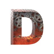 Vector gears cutted figure d Paste to any background