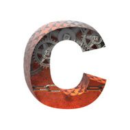 Vector gears cutted figure c Paste to any background
