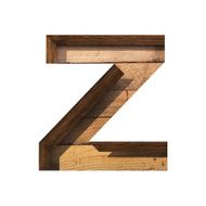 Vector wooden cutted figure z Paste to any background