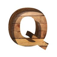 Vector wooden cutted figure q Paste to any background