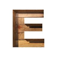 Vector wooden cutted figure e Paste to any background