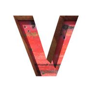 Vector metal cutted figure v Paste to any background