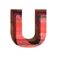 Vector metal cutted figure u Paste to any background