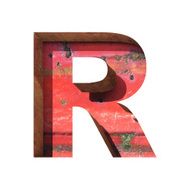 Vector metal cutted figure r Paste to any background