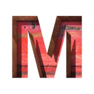 Vector metal cutted figure m Paste to any background