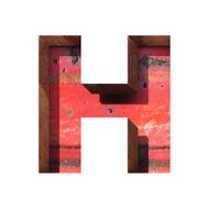 Vector metal cutted figure h Paste to any background