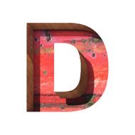 Vector metal cutted figure d Paste to any background