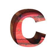 Vector metal cutted figure c Paste to any background