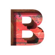 Vector metal cutted figure b Paste to any background