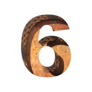 Vector metal cutted figure 6 Paste to any background N2
