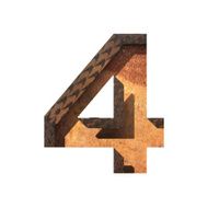 Vector metal cutted figure 4 Paste to any background