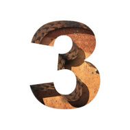 Vector metal cutted figure 3 Paste to any background N2
