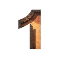 Vector metal cutted figure 1 Paste to any background N2