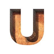 Vector metal cutted figure u Paste to any background N2