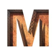 Vector metal cutted figure m Paste to any background N2