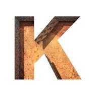 Vector metal cutted figure k Paste to any background N2