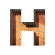 Vector metal cutted figure h Paste to any background N2