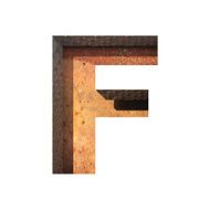 Vector metal cutted figure f Paste to any background N2