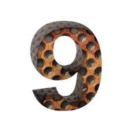 Vector metal cutted figure 9 Paste to any background N3