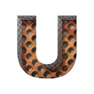 Vector metal cutted figure u Paste to any background N3