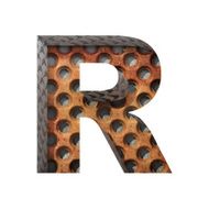 Vector metal cutted figure r Paste to any background N2