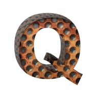 Vector metal cutted figure q Paste to any background N3