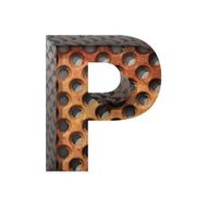 Vector metal cutted figure p Paste to any background N3