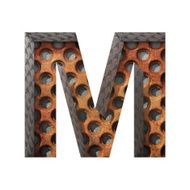 Vector metal cutted figure m Paste to any background N3